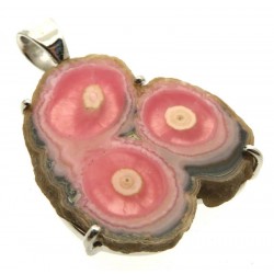 Rhodochrosite Gemstone Sterling Silver Pendant 03